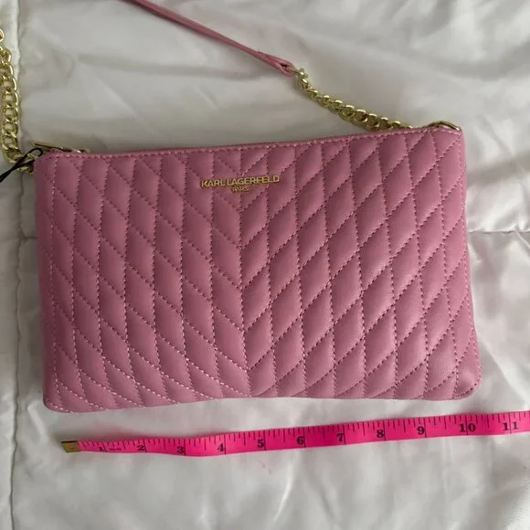 Karl Lagerfeld Paris Karolina Pink Crossbody NWT - Picture 5 of 9